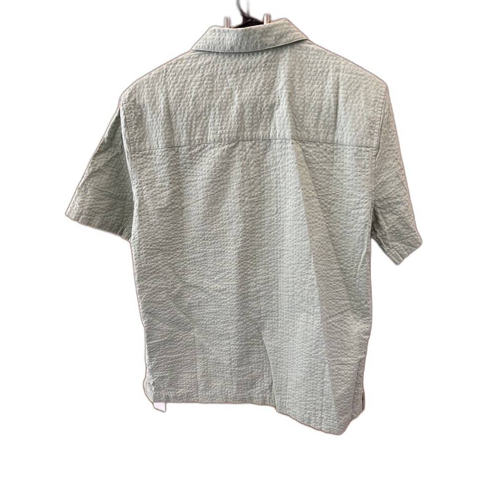 Gap Button Down Shirt Men S Granite Green Short Sleeve Pocket New Cotton Texture - Picture 7 of 14
